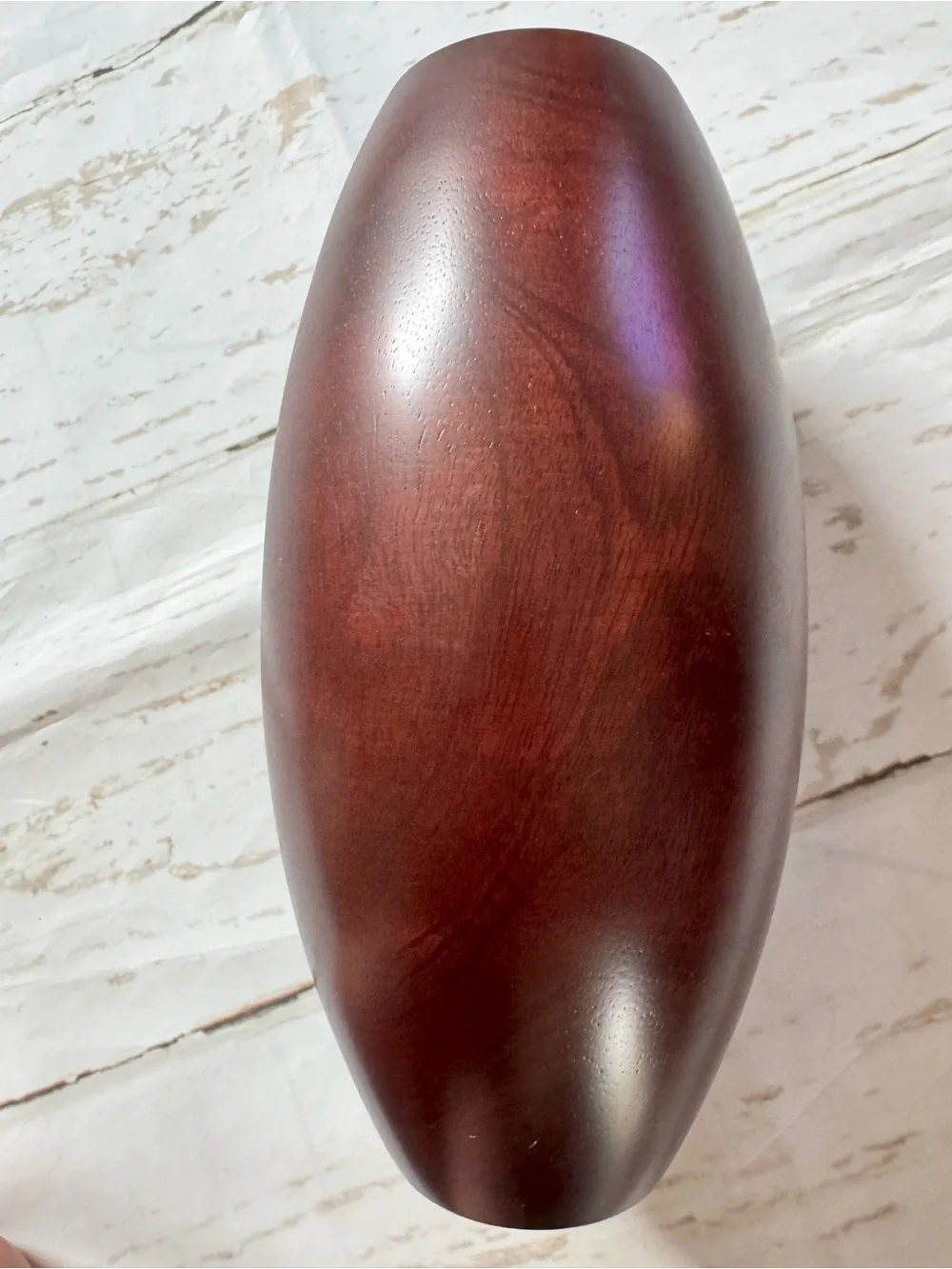 Rich Mahogany Wooden Vase - Home Accents